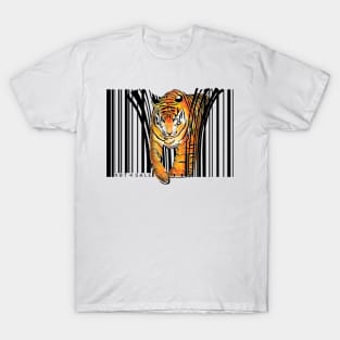 ENDANGERED TIGER BARCODE illustration print T-Shirt